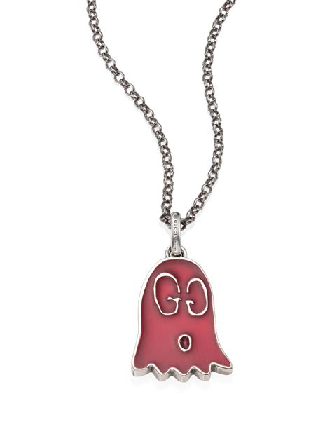 gucci gang ghost necklace|Gucci ghost necklace pendant pink.